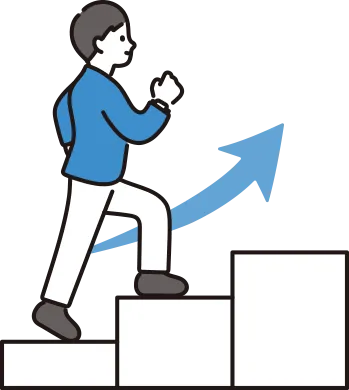 階段を登る男性のイラスト