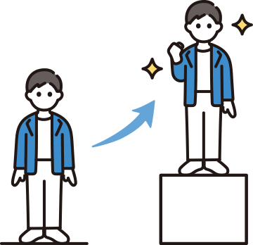 レベルアップ男性イラスト